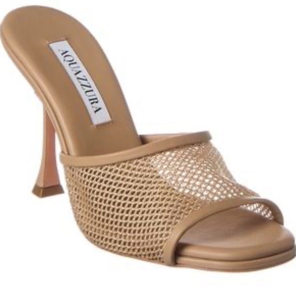 Aquazzura BNIB Beige Mesh Women's Heels Sz 38.5. Comfy!
